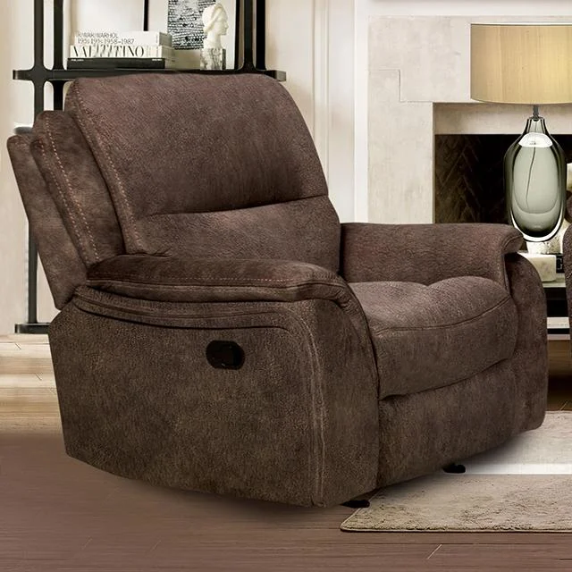 HENRICUS Glider Recliner, Dark Brown