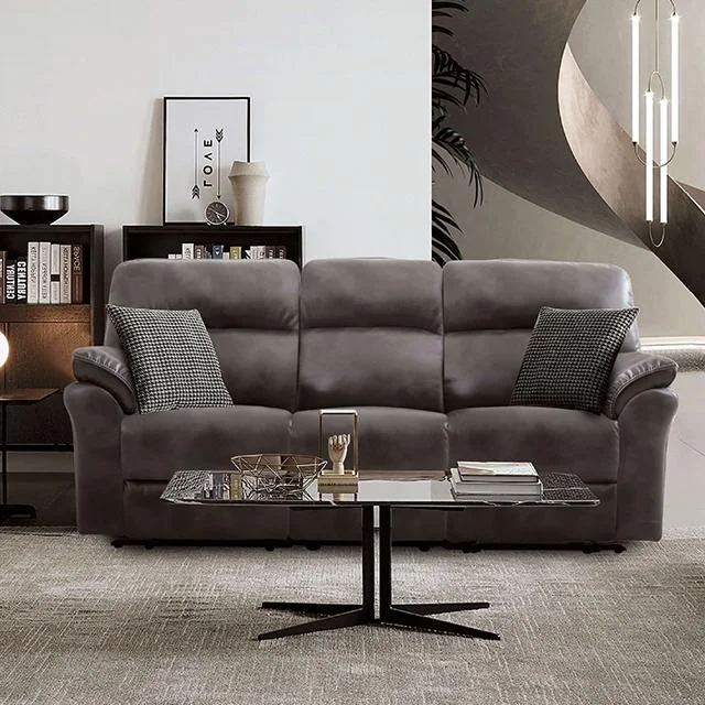 JOSIAS Sofa, Dark Gray Leatherette