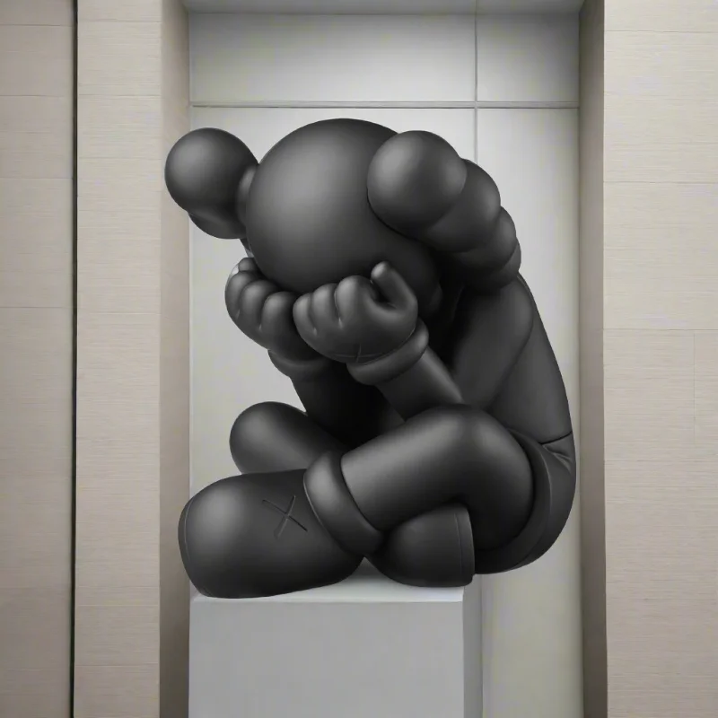 Kaws Seperated Black Statue Sculpture