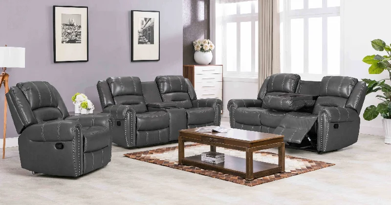 Lexington Gray 3-Piece Reclining Living Room Set