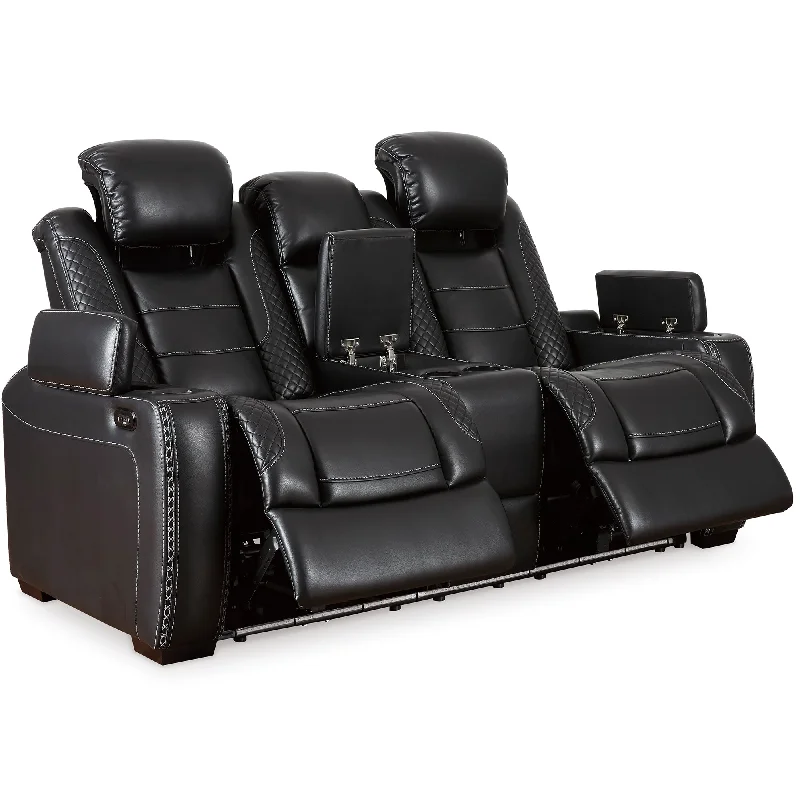 Party Time Dual Power Reclining Loveseat with Console