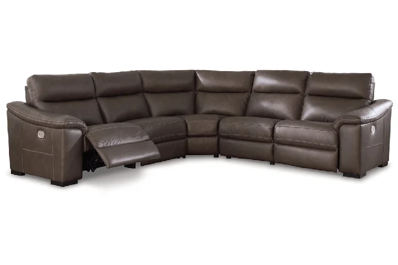 Salvatore Chocolate 5-Piece Power Reclining Sectional