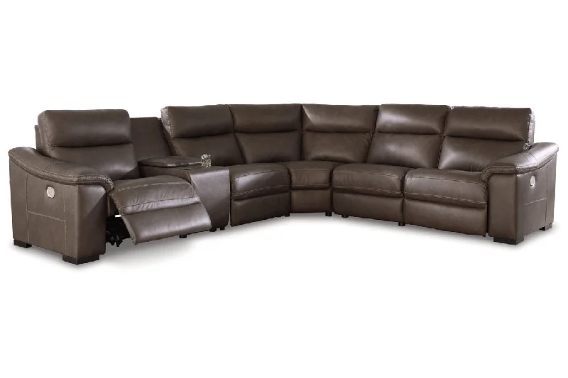 Salvatore Chocolate 6-Piece Power Reclining Sectional