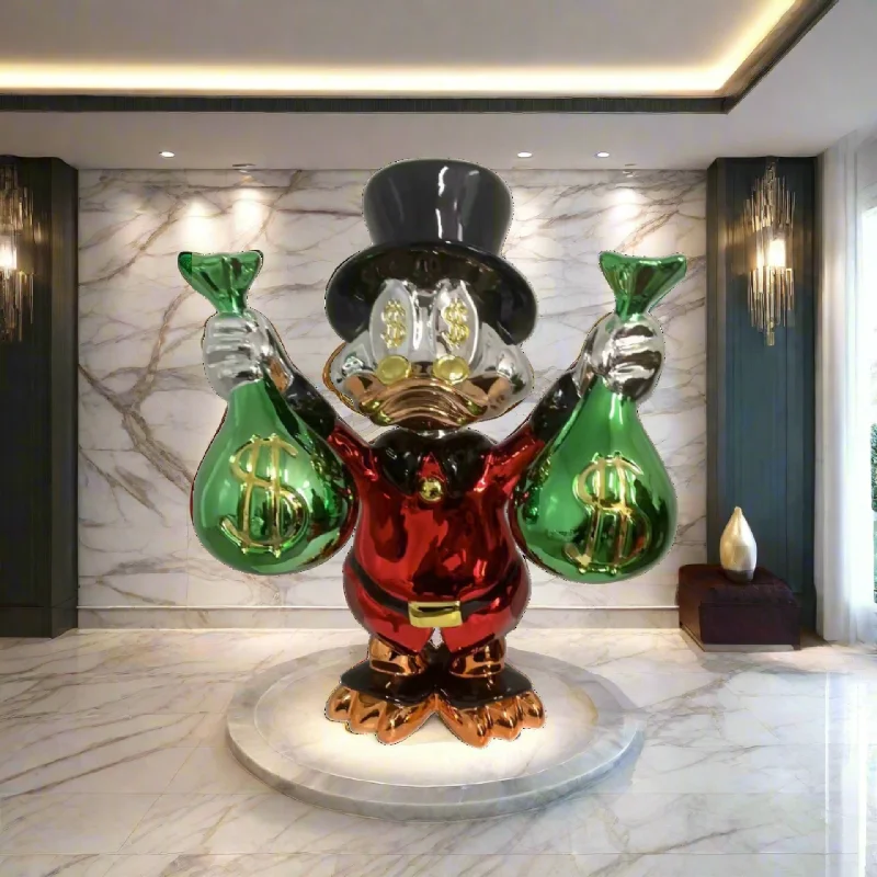 Scrooge Mcduck Money Bags Sculpture Statue