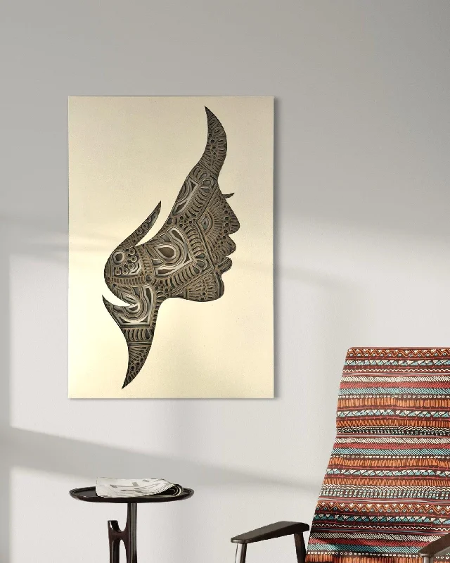 Face of a Lady Multilayer Laser Cut Wall Art Wall Sculpture Without Frame