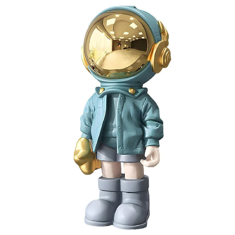 Astronaut Statues Spaceman Sculpture Polyresin Arts Gifts Light Blue Figurine