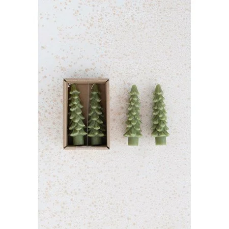 Creative Co-op - Short Green Tree Candles