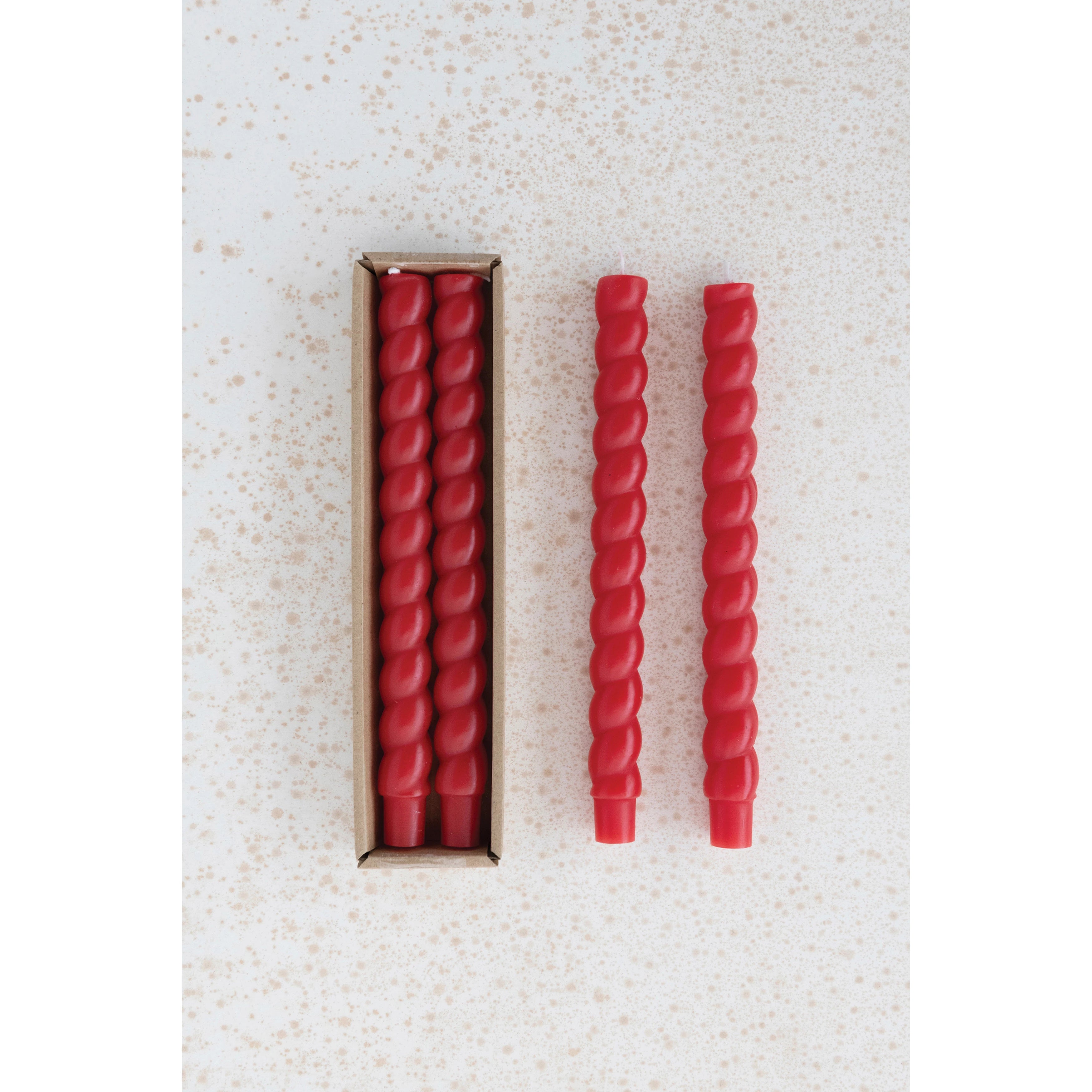 Creative Co-op - Unscented Twisted Taper, Red