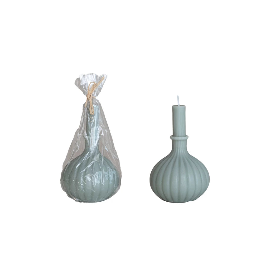 Creative Co-op - Unscented Vase Shaped Taper, Grey Blue