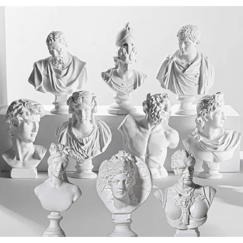 Greek Bust Statue And Sculptures Set Of 10 Pcs Greek Bust Statue Decor Roman R