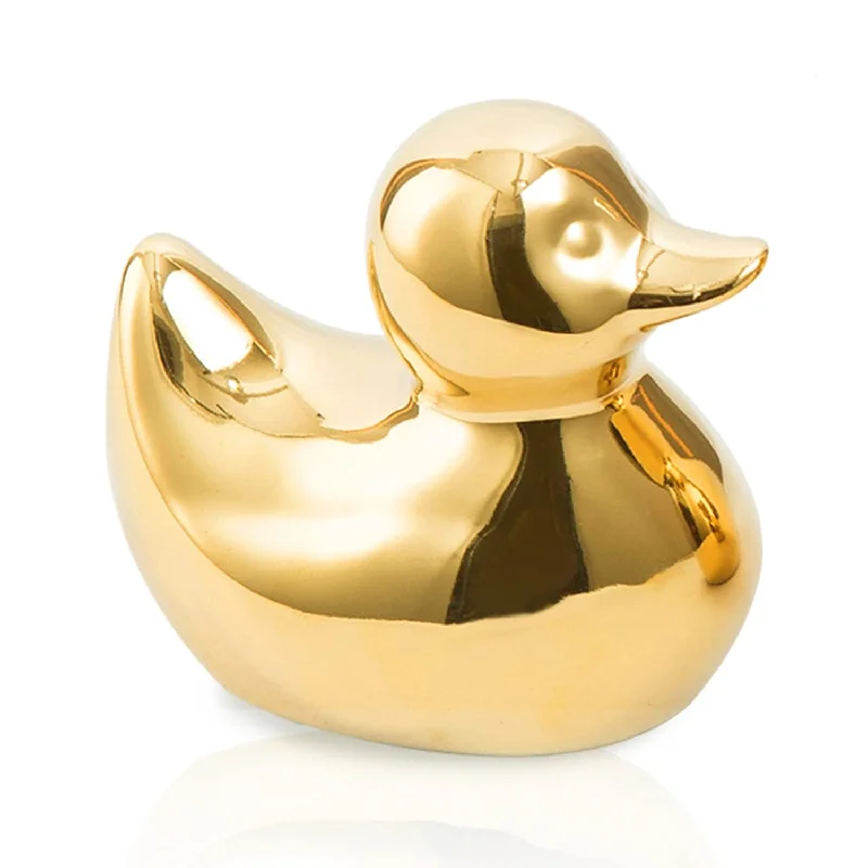 Home Decor Golden Ceramic Duck Figurines, Home Decor Animal Sculptures And Sta