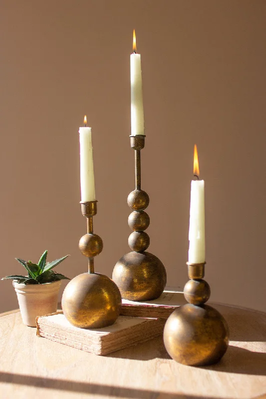 Kalalou - Antique Brass Taper Candle Holder