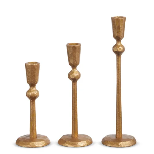 RAZ Imports - Hammered Gold Candlestick