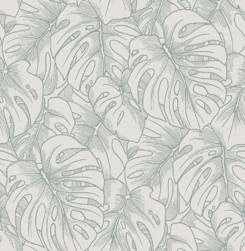 Balboa Botanical Wallpaper in Olive from the Scott Living Collection