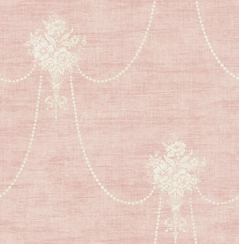 Beaded Bouquet Wallpaper in Blush from the Vintage Home 2 Collection