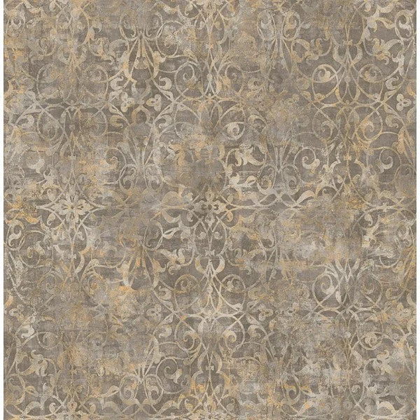 Brilliant Scroll Wallpaper in Grey and Neutrals