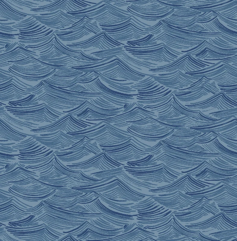 Calm Seas Wallpaper in Carolina Blue from the Day Dreamers Collection