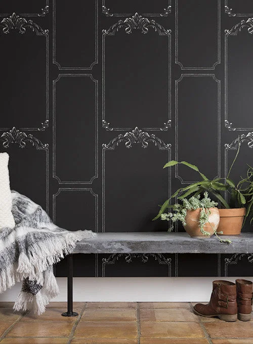 Chalkboard Wallpaper in Black from the Magnolia Home Collection