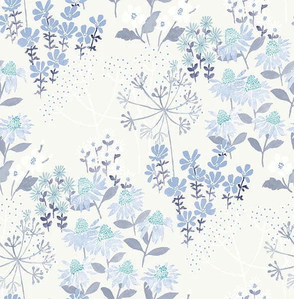 Cultivate Blue Springtime Blooms Wallpaper