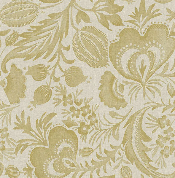 Culver Mustard Jacobean Wallpaper by Scott Living