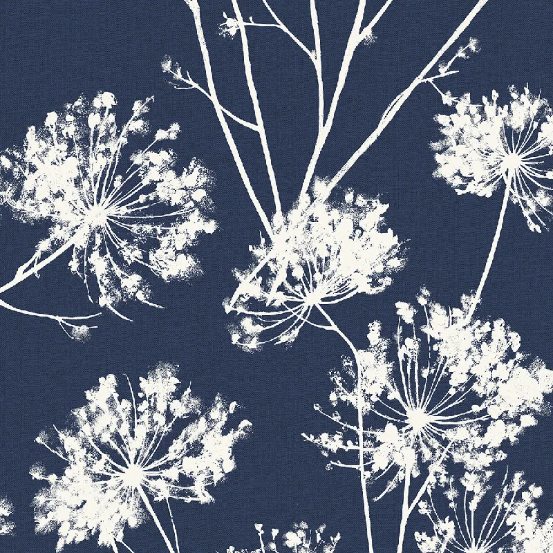 Dandelion Fields Wallpaper in Navy Blue from Etten Gallerie Collection