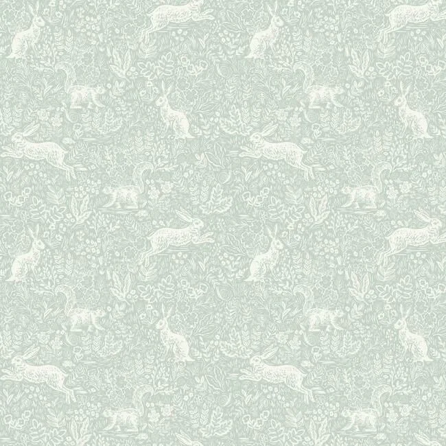 Fable Wallpaper in Mineral from the Rifle Paper Co. Collection