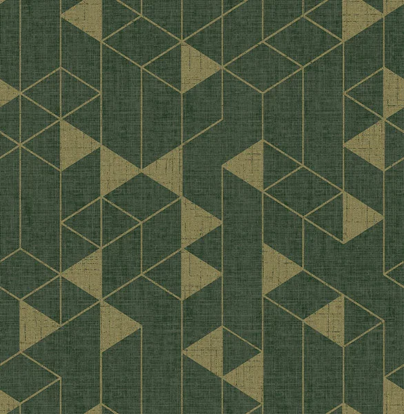 Fairbank Evergreen Linen Geometric Wallpaper by Scott Living