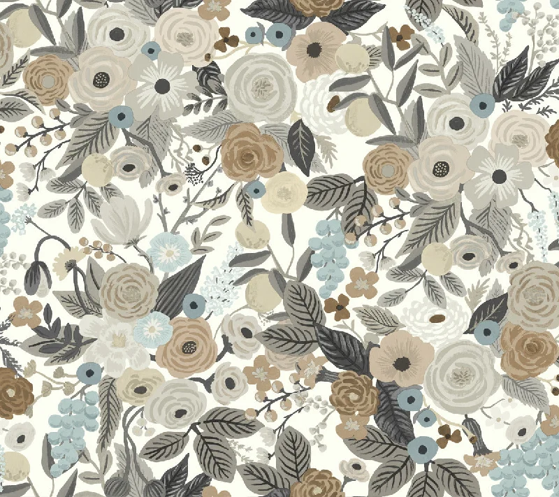 Garden Party Peel & Stick Wallpaper in Off White/Brown