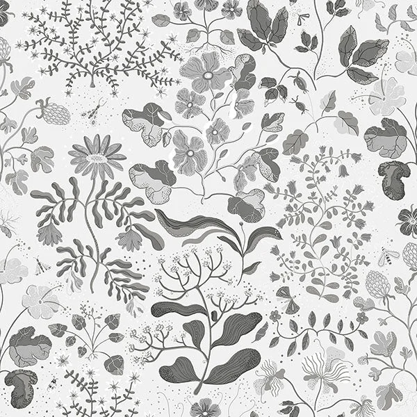 Groh Grey Floral Wallpaper