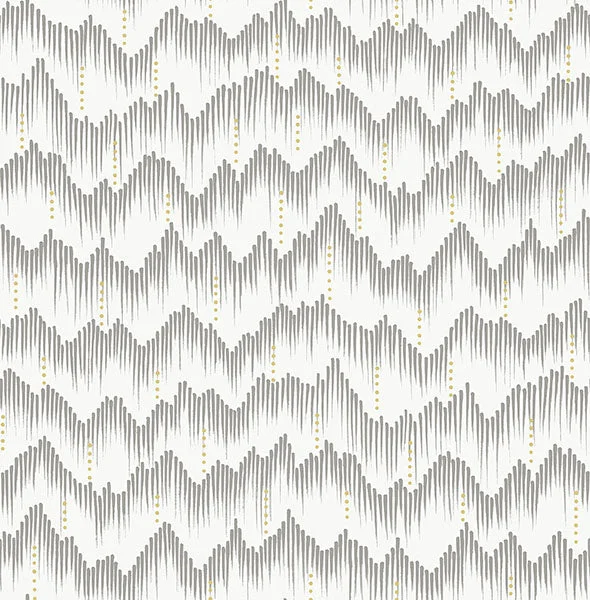 Holmby Grey Brushstroke Zigzag Wallpaper by Scott Living