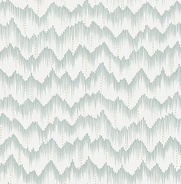 Holmby Seafoam Brushstroke Zigzag Wallpaper by Scott Living