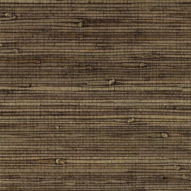 Knotted Grass Wallpaper in Dark Brown from the Grasscloth II Collection