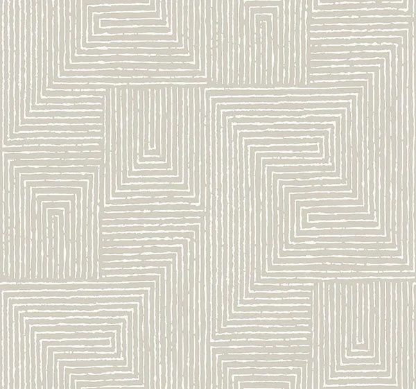 Mortenson Light Grey Geometric Wallpaper by Scott Living