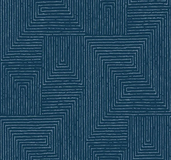 Mortenson Navy Geometric Wallpaper by Scott Living