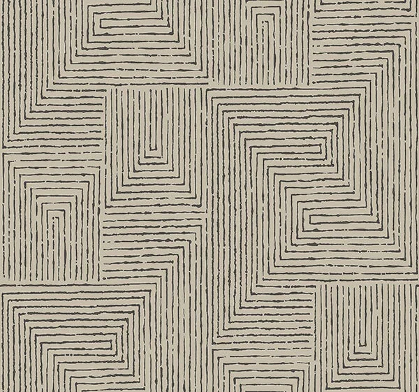 Mortenson Taupe Geometric Wallpaper by Scott Living