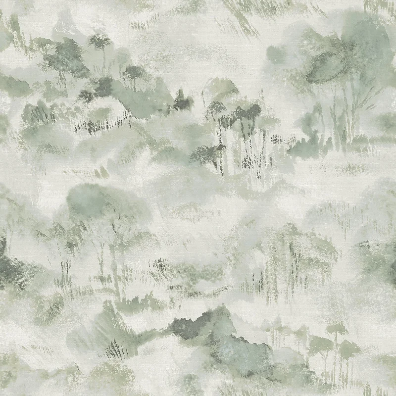 Nara Sage Toile Wallpaper from the Scott Living II Collection