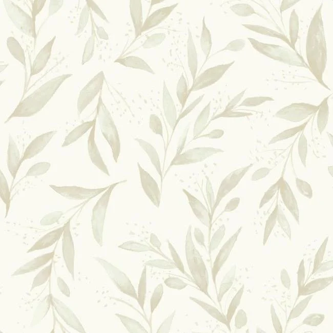 Olive Branch Wallpaper in Beige from Magnolia Home Vol. 2