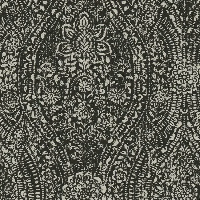 Ornate Ogee Peel & Stick Wallpaper in Black