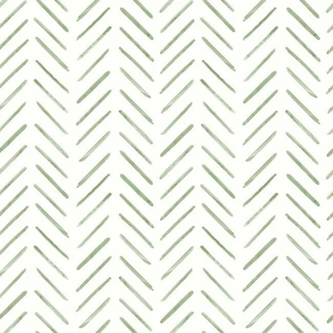 Painted Herringbone Wallpaper in Fern from the Water's Edge Resource Library