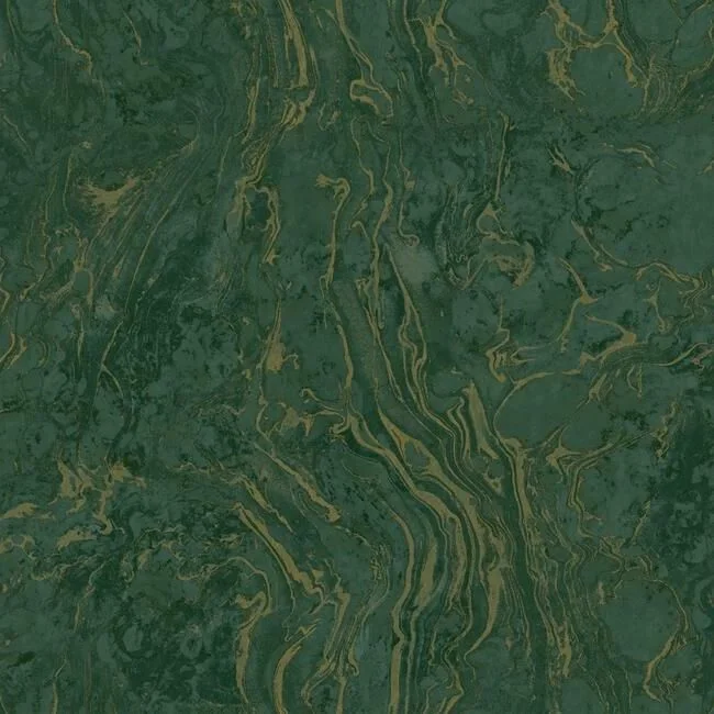 Polished Marble Wallpaper in Green from the 24 Karat Collection