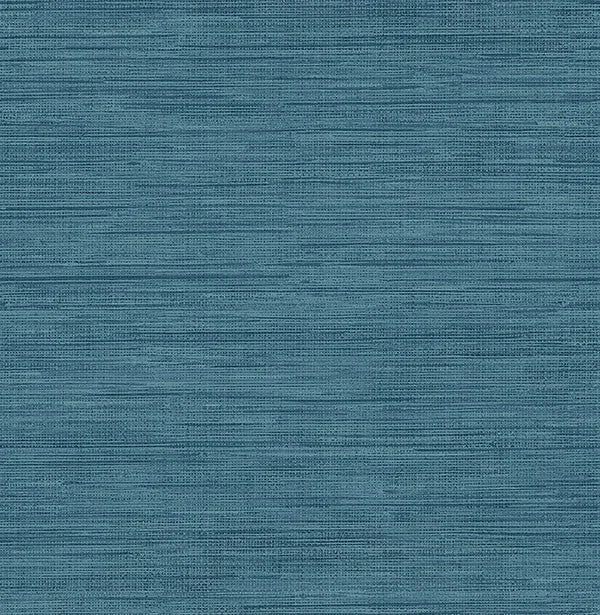 Sea Grass Blue Faux Grasscloth Wallpaper from the Essentials Collection