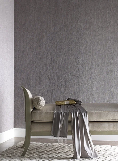 Seagrass Faux Grasscloth Wallpaper in Pale Grey