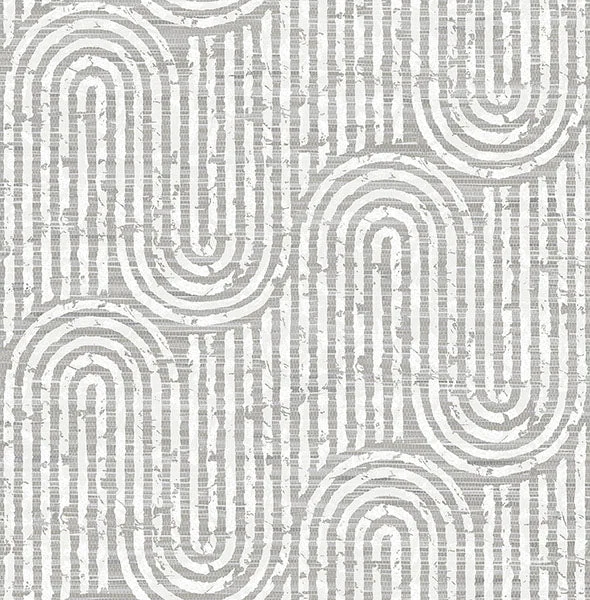 Trippet Grey Zen Waves Wallpaper by Scott Living