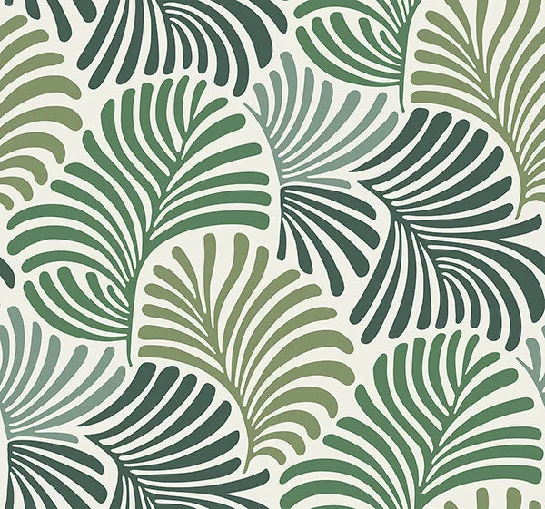 Trousdale Green Fanning Flora Wallpaper by Scott Living