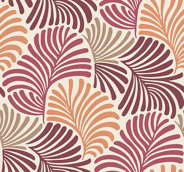 Trousdale Rasberry Fanning Flora Wallpaper by Scott Living