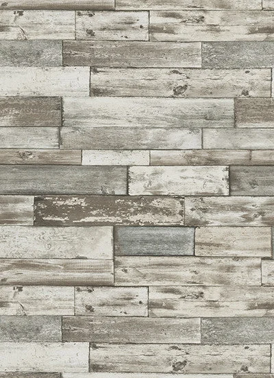 Wood Wallpaper in Grey and Brown design by BD Wall