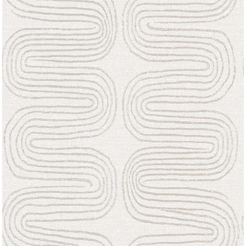 Zephyr Abstract Stripe Wallpaper in Grey from the Celadon Collection