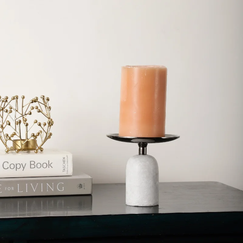 Marble Pri Pillar Candle mini stand in black