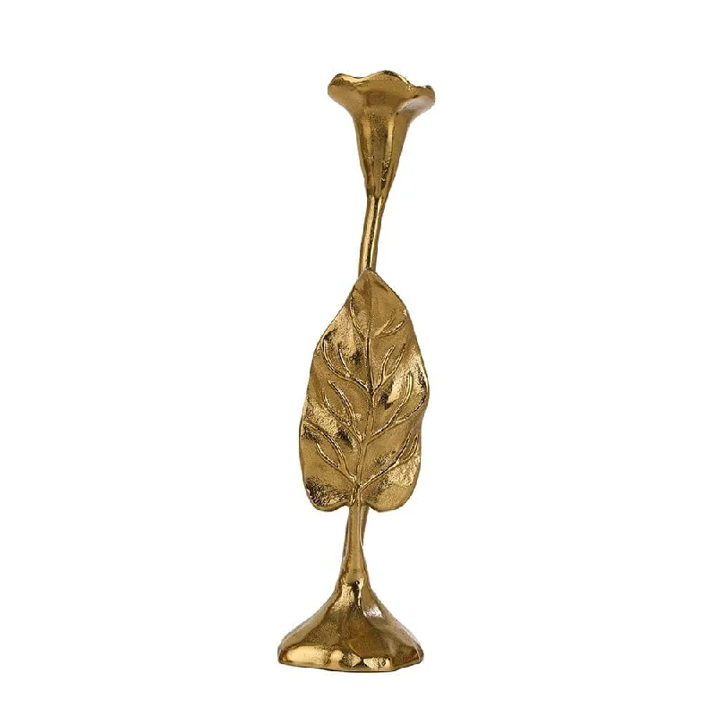 Jules Leaf Candle Holder Large Gold