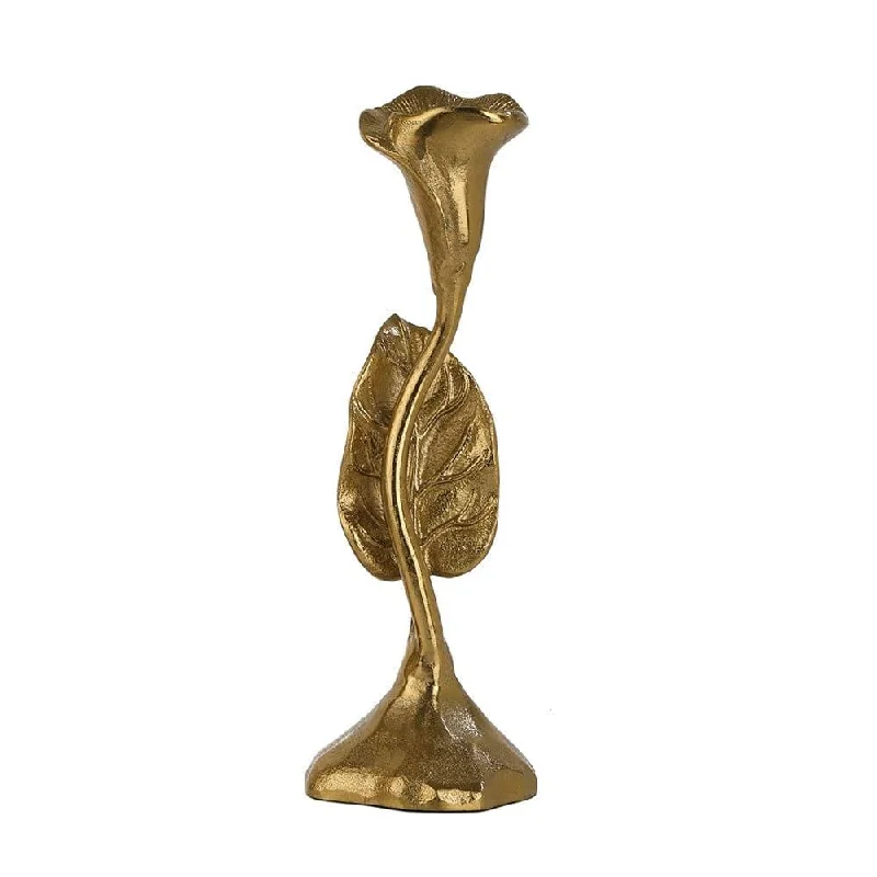 Jules Leaf Candle Holder Small Gold